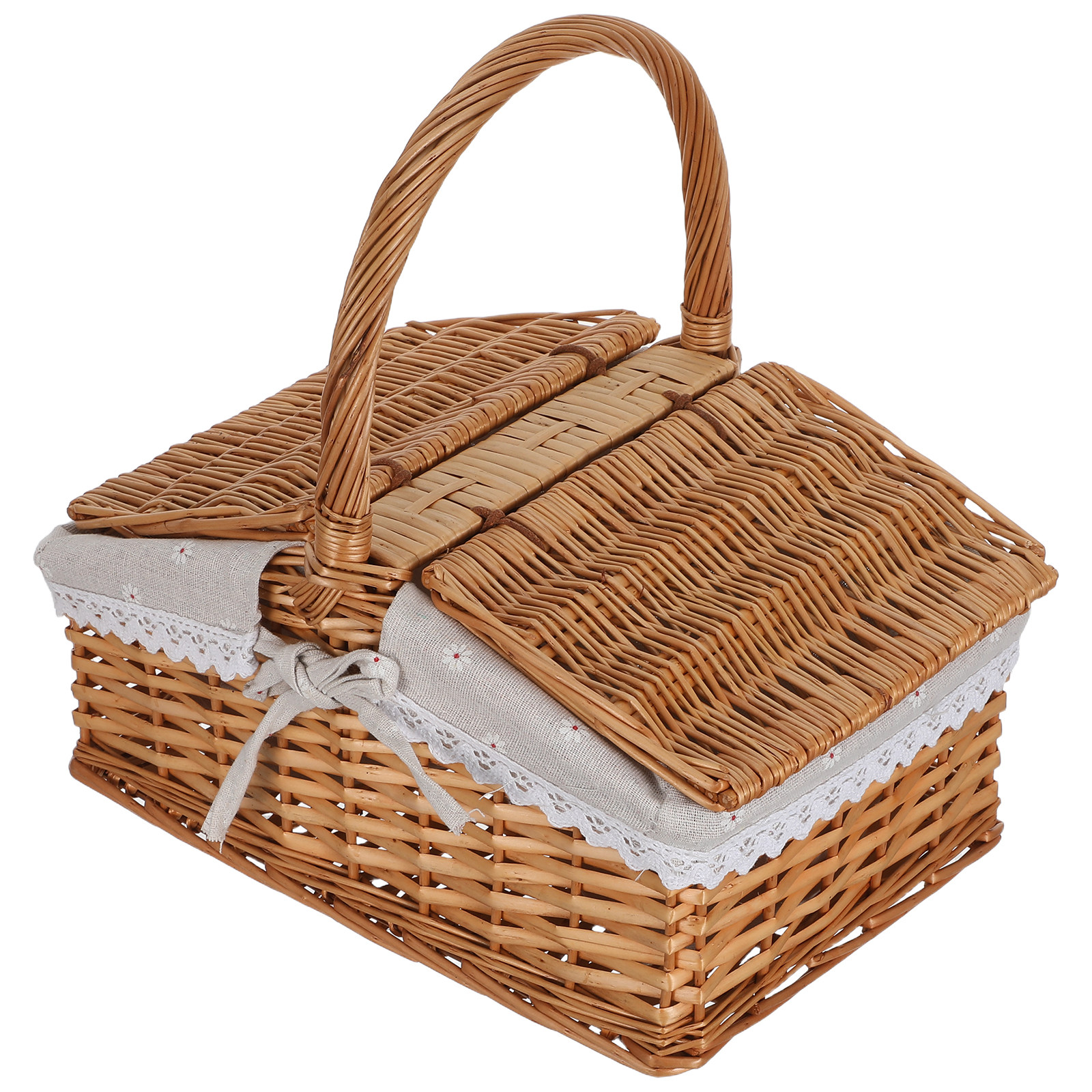 Wicker Picnic Basket Small Por - đánh giá và giá Snacks Food Hamper Basket