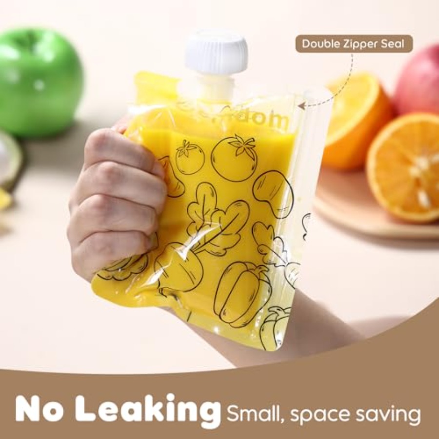 Pack Reusable Baby Food Pouche - đánh giá và giá Baby Food Snacks Yogurt