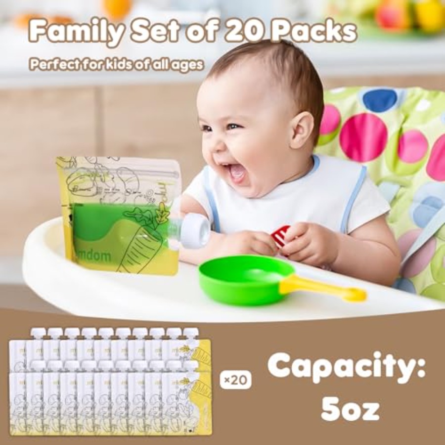 Pack Reusable Baby Food Pouche - đánh giá và giá Baby Food Snacks Yogurt