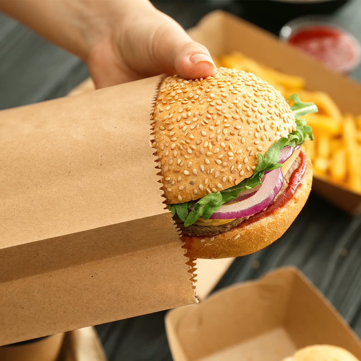 Paper Lunch Bags 20/50PCS Kraf - đánh giá và giá Food Grocery Snacks