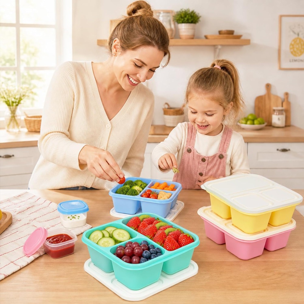 3 Compartment Bento Box Snack  - đánh giá và giá Food Snacks To Eat