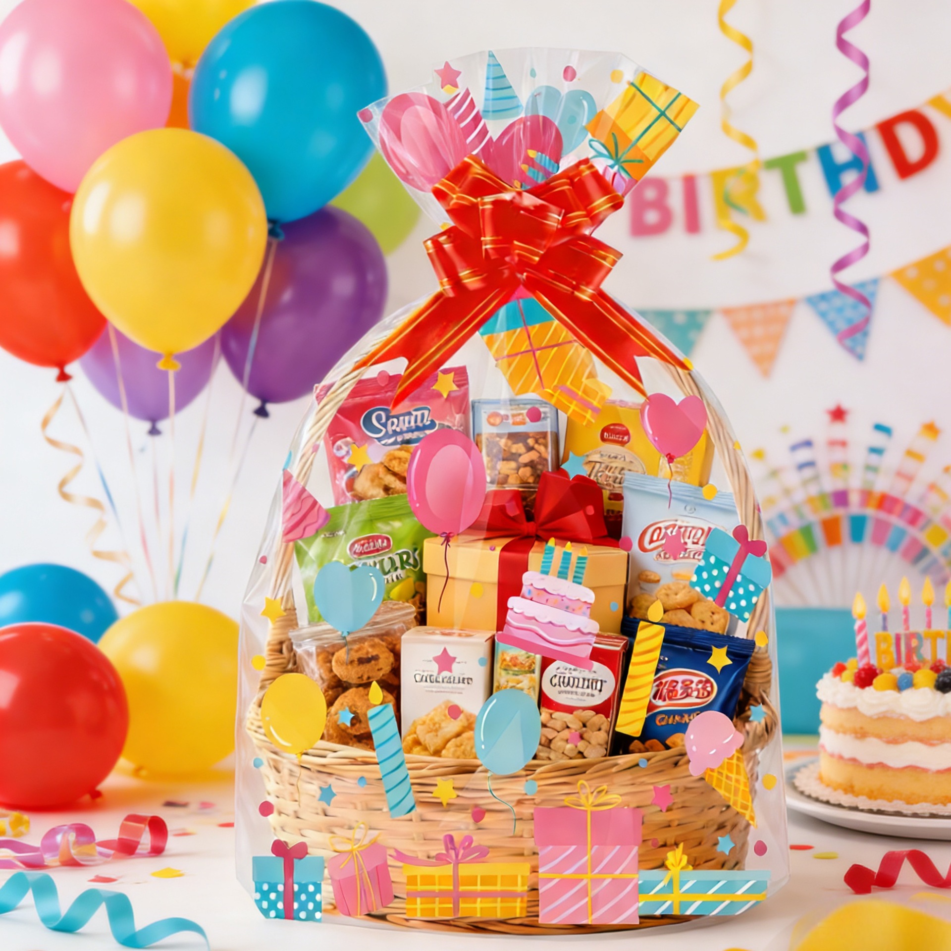 20pcs Birthday Print Clear OPP - đánh giá và giá Snacks Food Hamper Basket